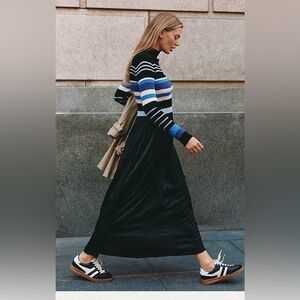 The Thea Long-Sleeve Twofer Maxi Dress